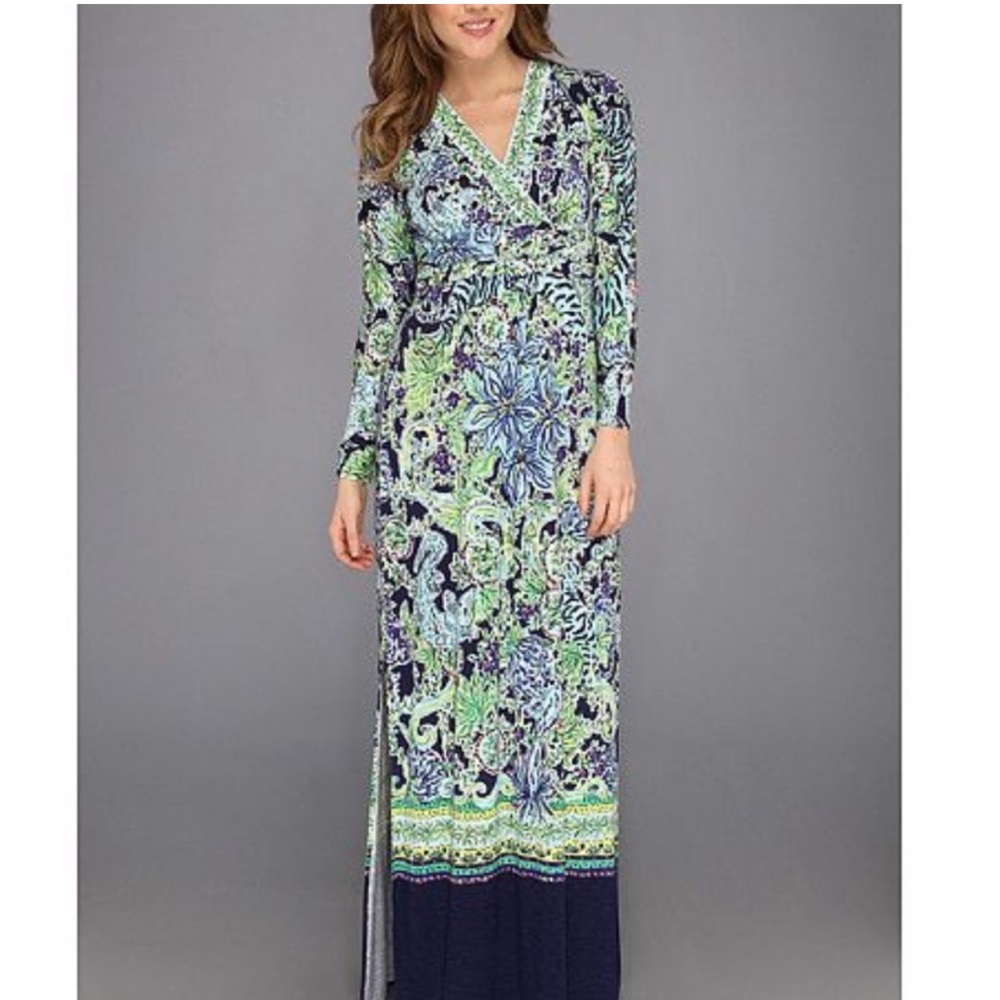 Lilly Pulitzer Maxi Riana VGUC L Blue Green